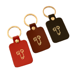 Leather keychain with a dick