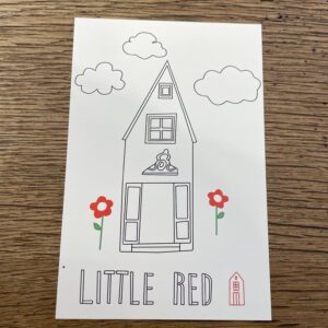Red House Colouring In - Postcard