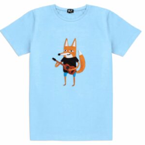 Fox playing Guitar - T-shirt Light Blue