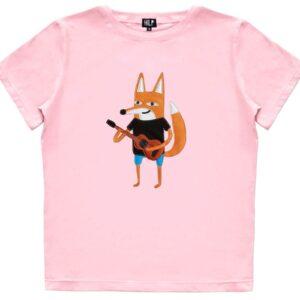 Fox Playing Guitar - T-shirt Pink