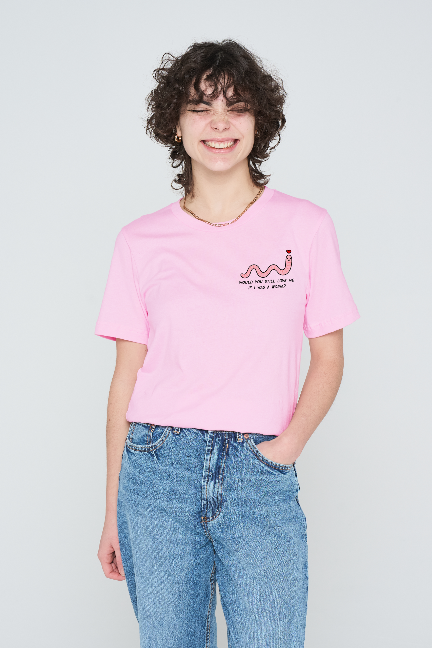 Love Me Worm T-Shirt - Pink - Pilt 2