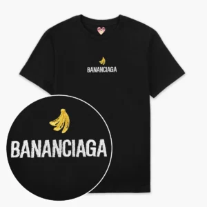 Bananciaga Embroidered T-Shirt - Black