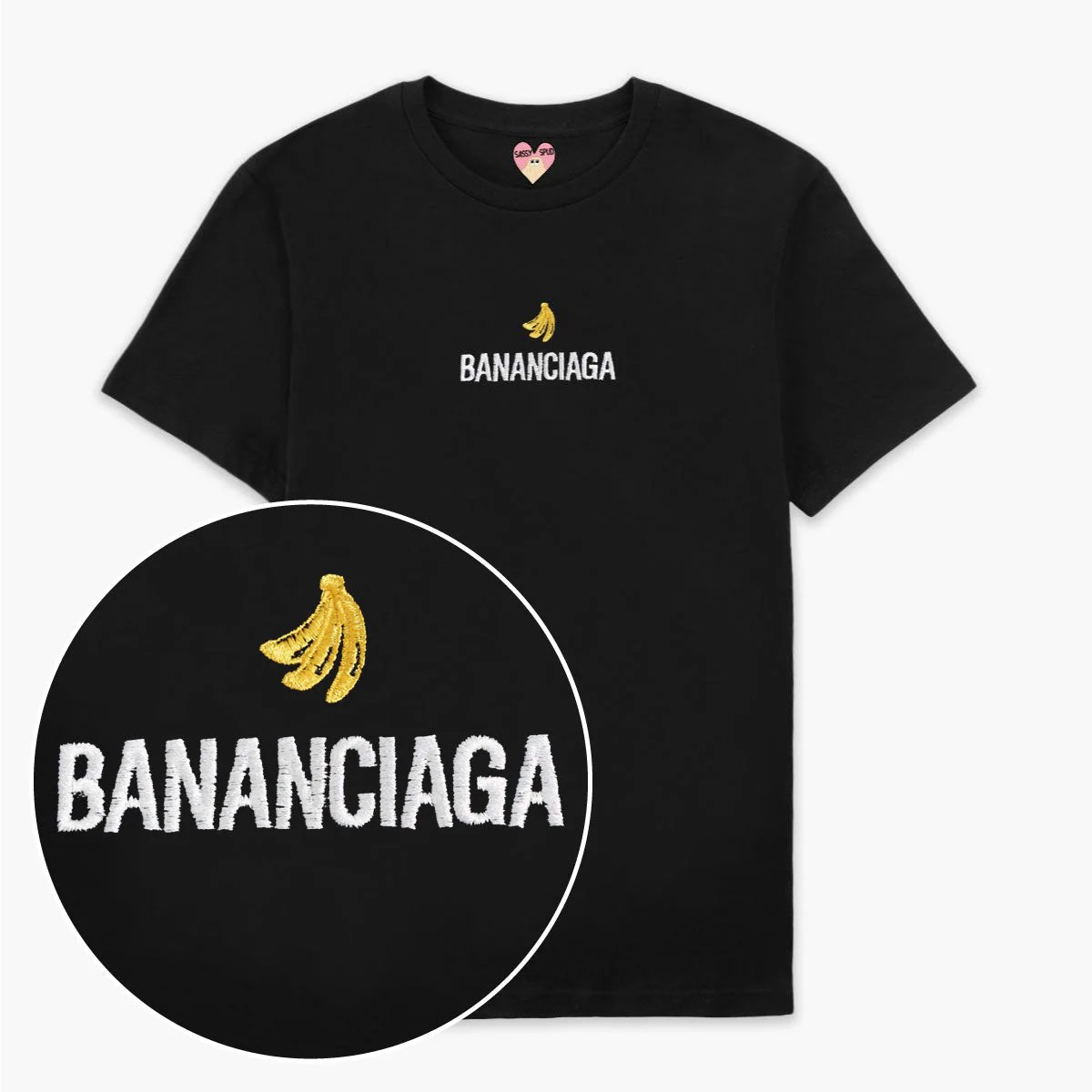 Bananciaga Embroidered T-Shirt - Black