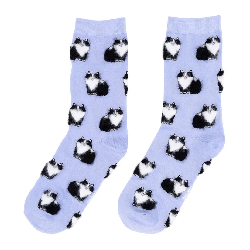 Cats - Lilac Cotton Socks