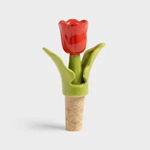Bottle Stoper Tulip - Red 7 x 3.5 x 12 cm