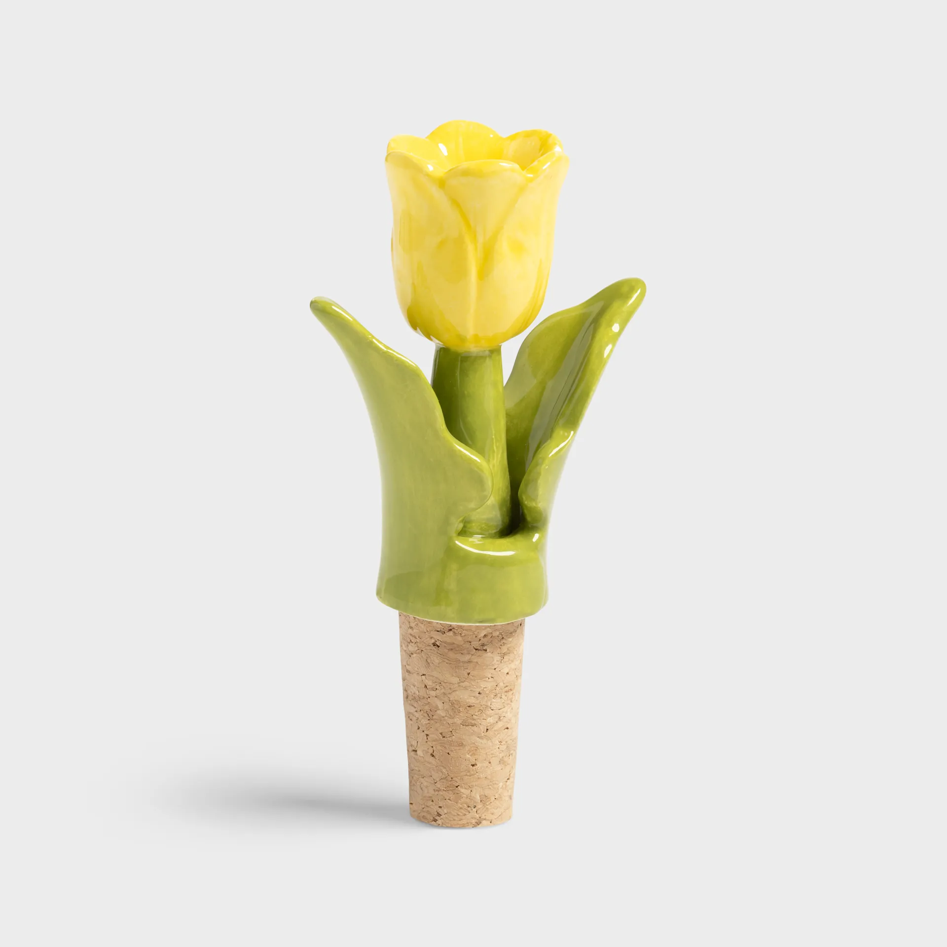 Bottle Stoper Tulip - Yellow 7 x 3.5 x 12 cm