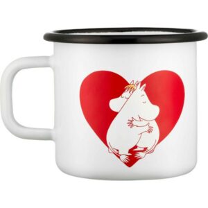 Heart - Moomin White enamel mug 3,7dl