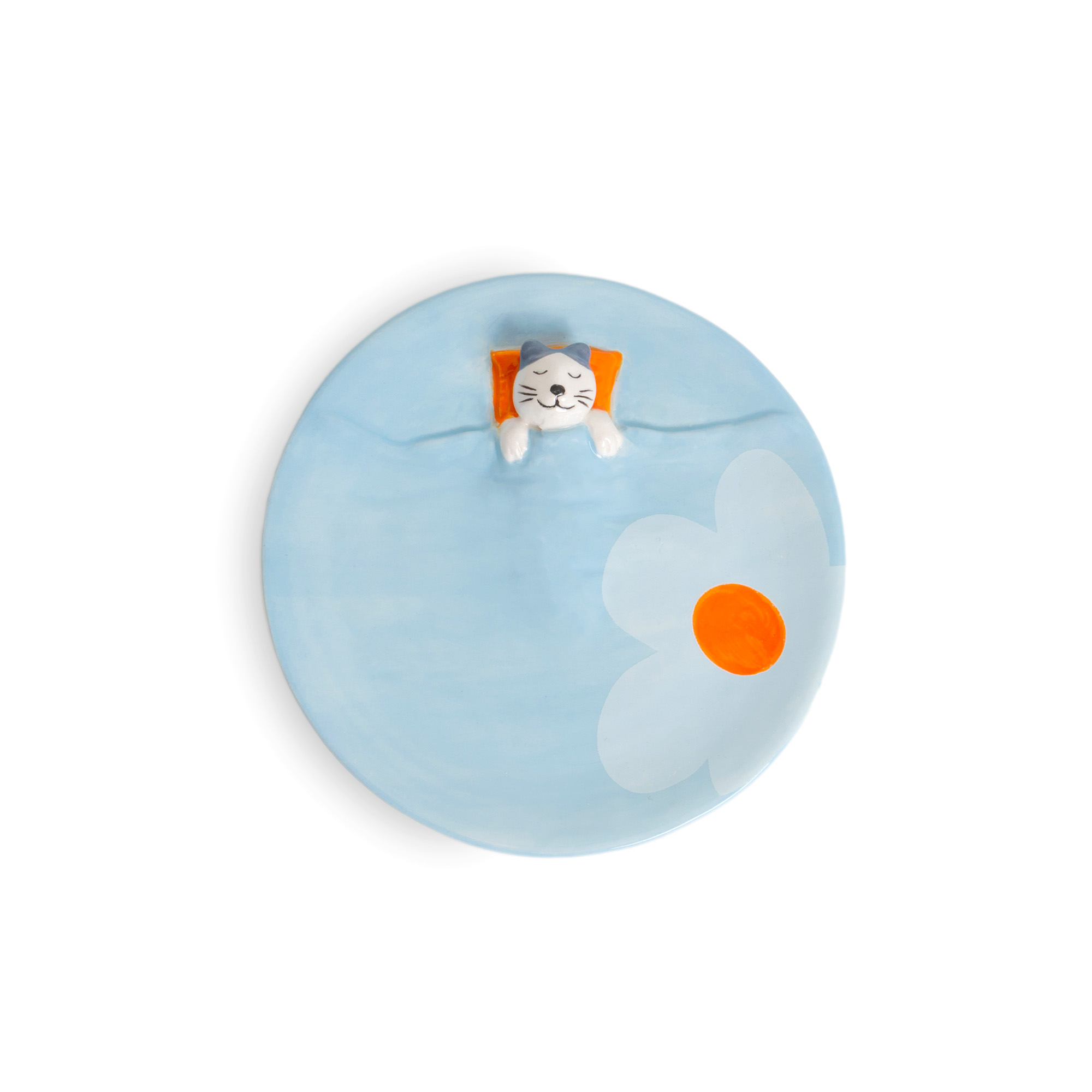 Blue Dreamer Cat - Jewellery Plate