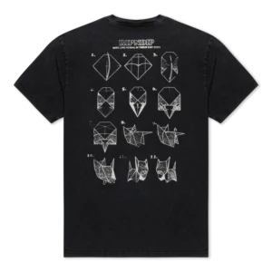 Origami Tee - Black Vintage Wash