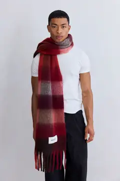 The Reykjavik Scarf - Burgundy Check - Image 2