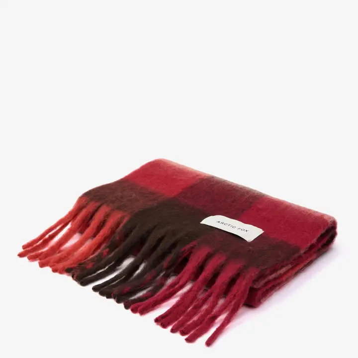 The Reykjavik Scarf - Burgundy Check - Image 5
