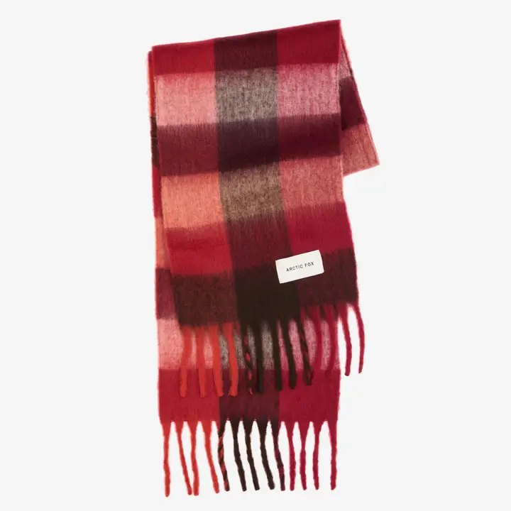 The Reykjavik Scarf - Burgundy Check