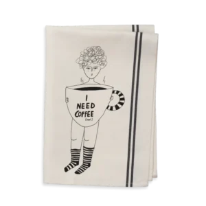 Couple Tea Towel - Need Coffee