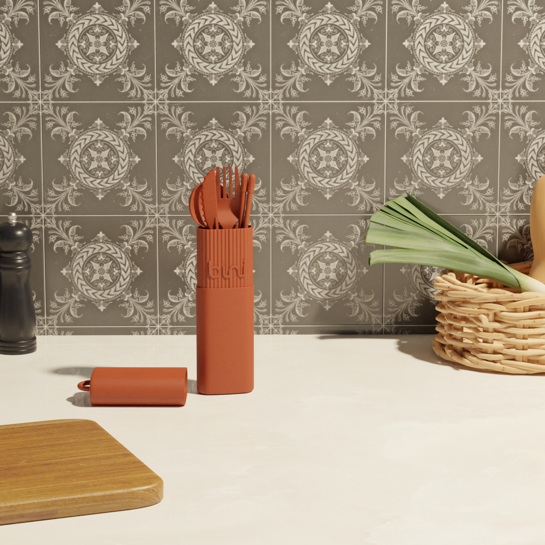 Bini Cutlery Kit - Terracotta - Image 3