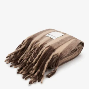 The Wool Stripe Throw - Burnt Umber