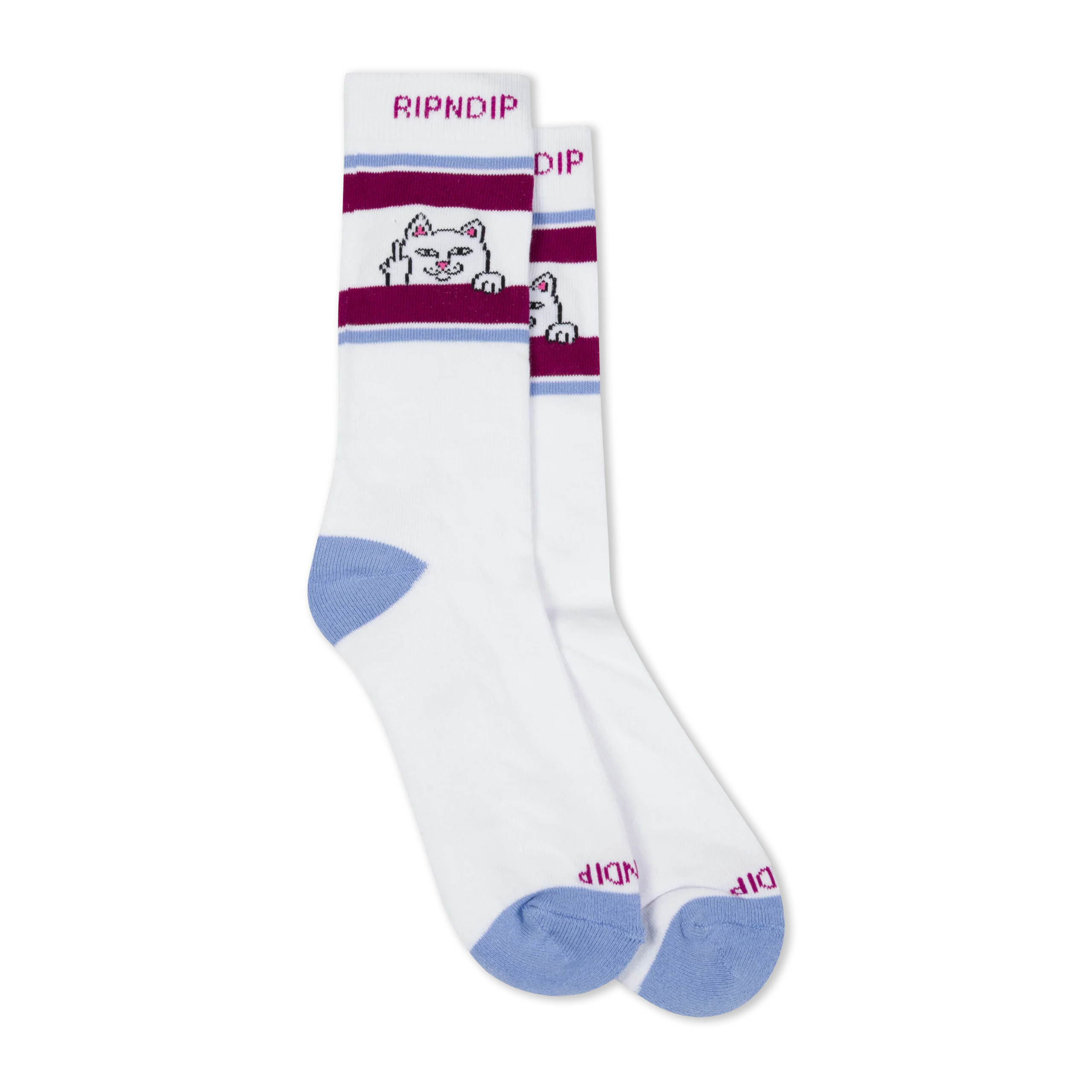 Peeking Nermal Socks - Plum/Blue