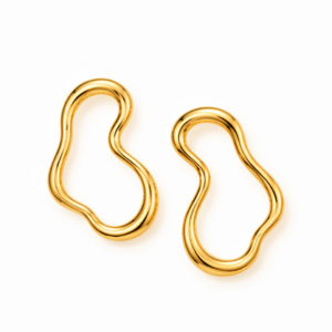 The Aversa - BØLD Earrings in gold feature irregular shapes and smooth, wavy outlines, displayed on a white background. Gate21.ee