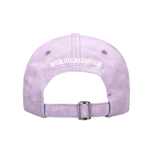 A pink Moomin cap viewed from the back, featuring an adjustable metal buckle strap and white embroidered NORTHBUNDLES text above the opening—perfect for pairing with your favourite Moomin keyrings. Gate21.ee