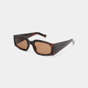 Cream bone ALEX sunglasses by A. Kjærbede, featuring rectangular frames and brown lenses, displayed on a white background. The frames have a light cream colour with subtle marbled detailing, and the temples are wide and straight. Gate21.ee