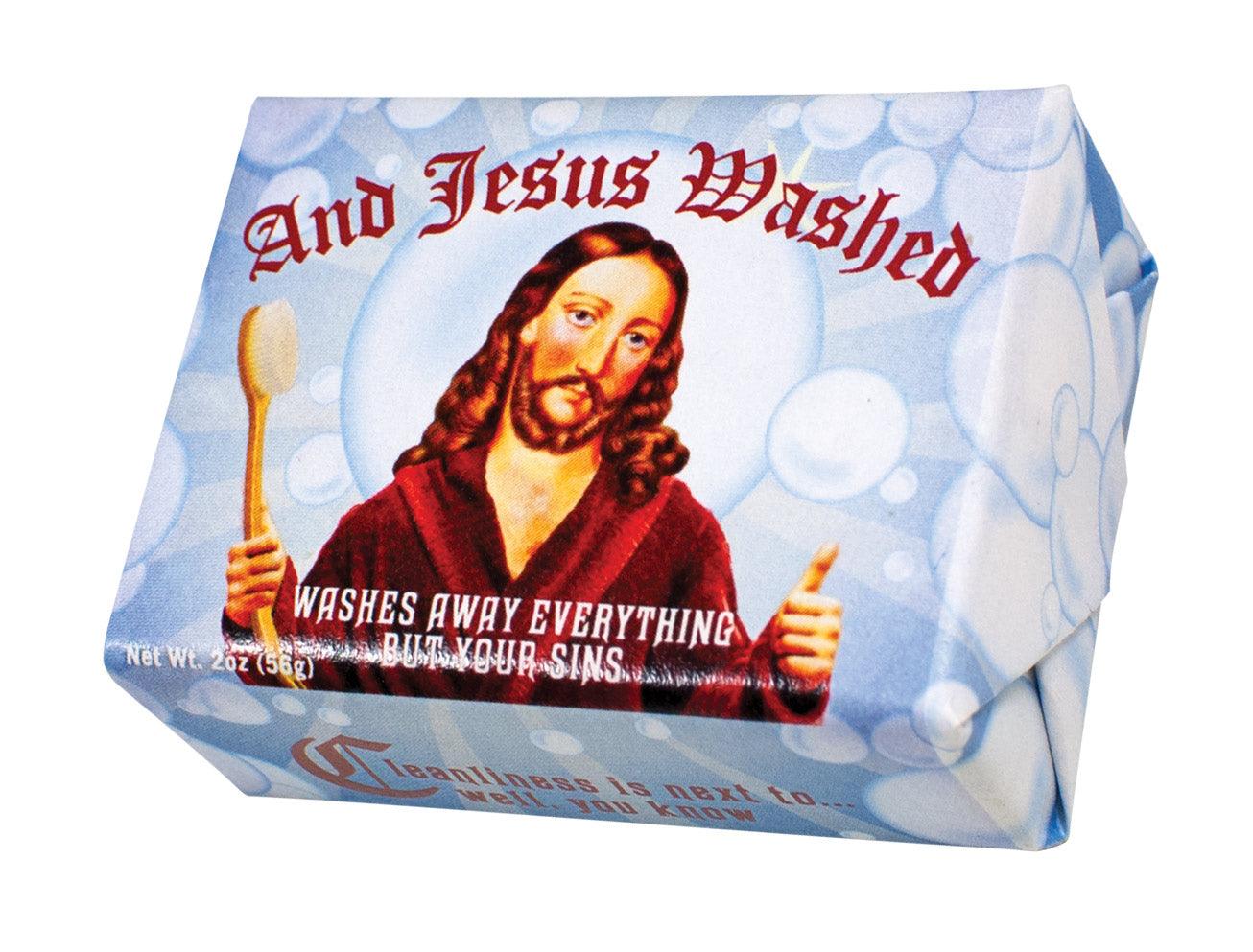 A bar of soap wrapped in paper featuring an illustration of Freddie Mercury, with playful design elements and witty text, and blue bubbles printed in the background. This quirky creation comes from the Unemployed Philosophers Guild, known for their witty and original gifts. Gate21.ee